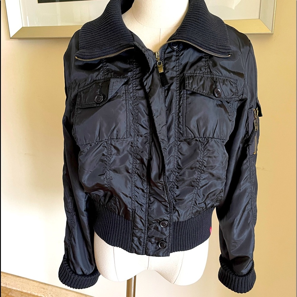 Vintage Espirit De Cor EDC Sporty Bomber Style Short Jacket with Hidden Pockets